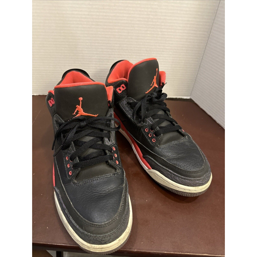 Nike Men's Crimson Air Jordan III Size 12 Shoes 136064-005 Black BB🏀 Sneakers